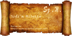 Szám Miletta névjegykártya